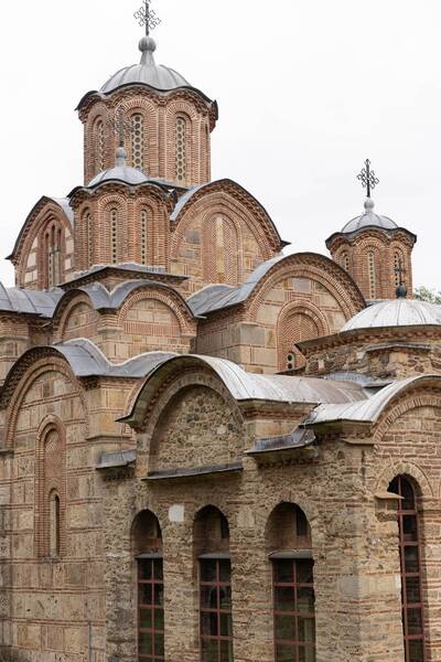 Part of the northwest side of the church