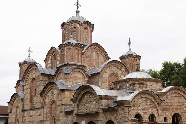 Part of the northwest side of the church