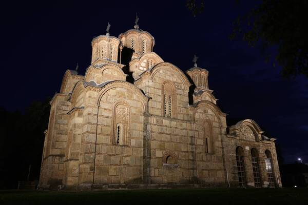 Night shot of the church