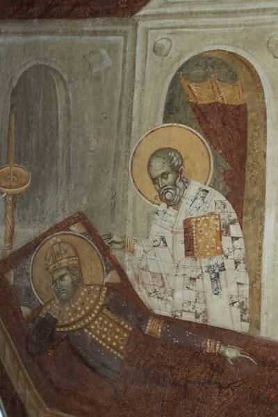 St. Nicholas appears in a dream to Emperor Constantine